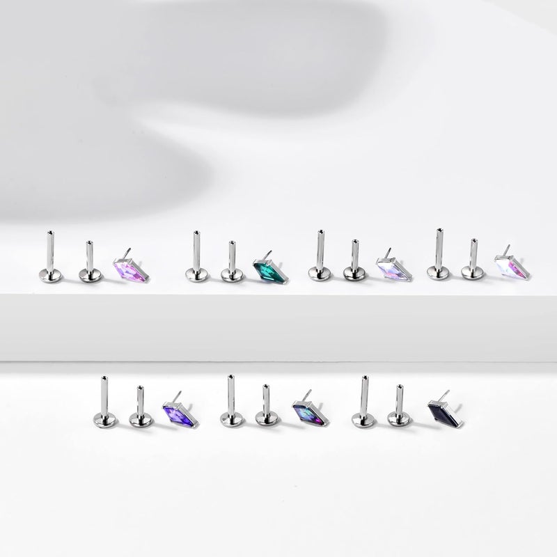 TOMIDES G23 Titanium Flat Back Earrings Studs 18g 16g F136 Implant Grade Titanium Labrets Press Fit Threadless Push In Dainty Cartilage Helix Conch Lobe Lip Tragus Piercing Jewelry - Image 4